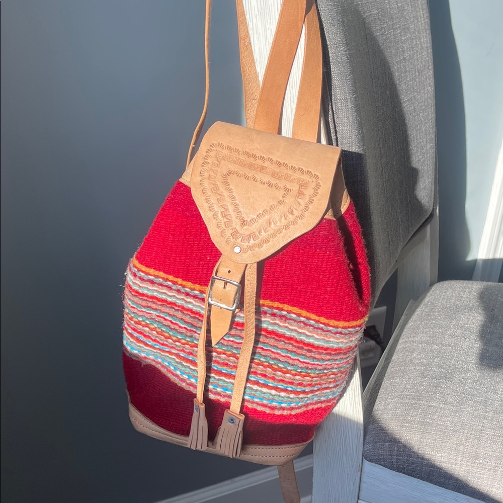 Handcrafted Leather Bucket Backpack - image 1